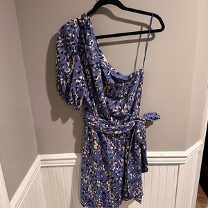 Nine West Blue and Orange Abstract Dress